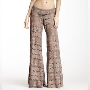 Letarte Tan Handmade Poly Blend Skull Knit Low Rise Swim Bottoms Sz. M